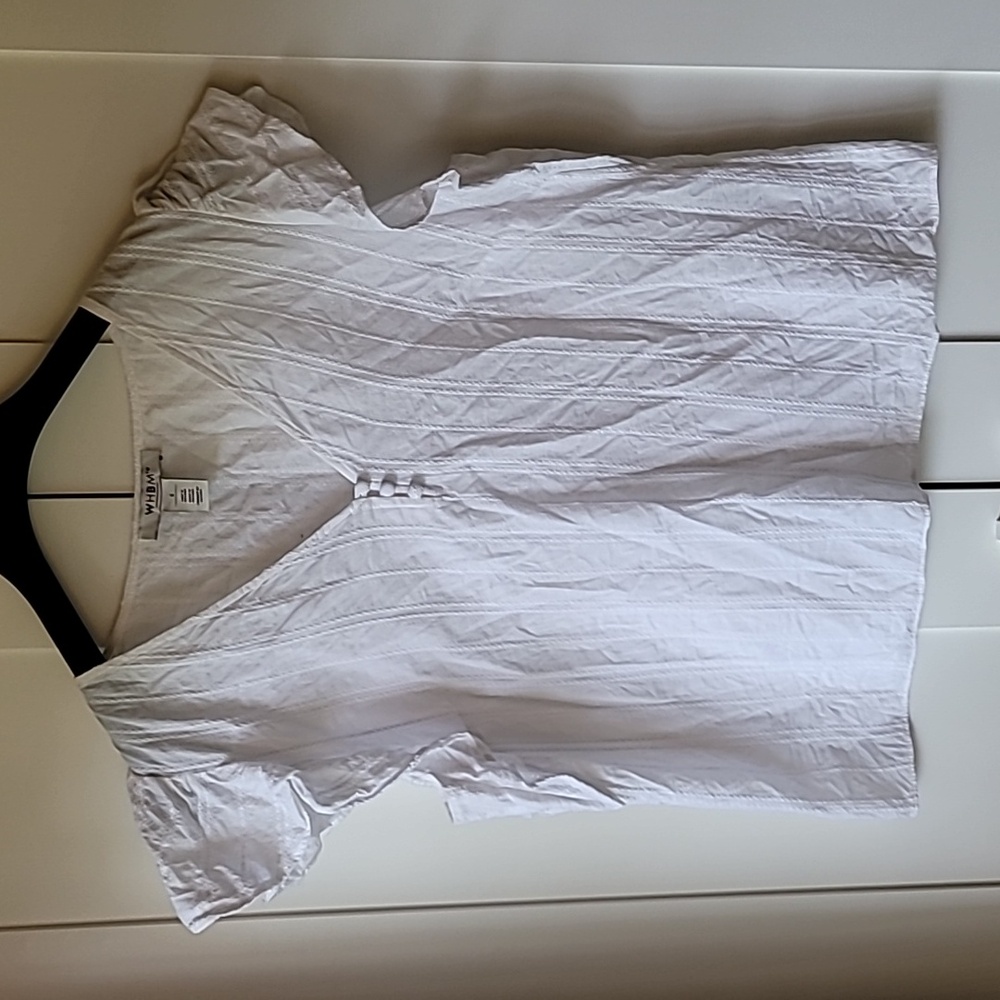 EUC WHBM white 100% cotton blouse size S